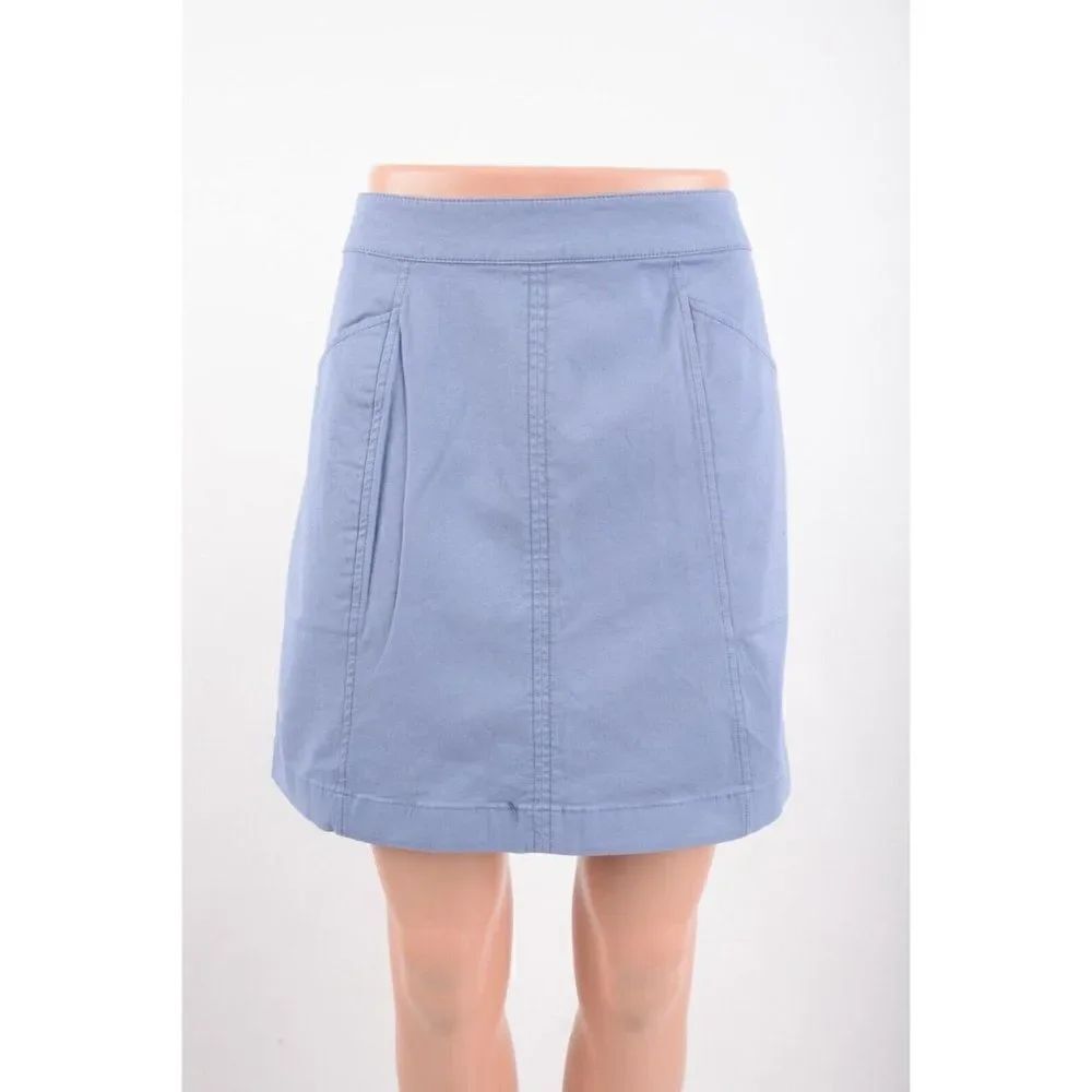Boden Womens Daisy Chino Skirt UK 12P US 8P 8 Petite Blue A-line Stretch NWT